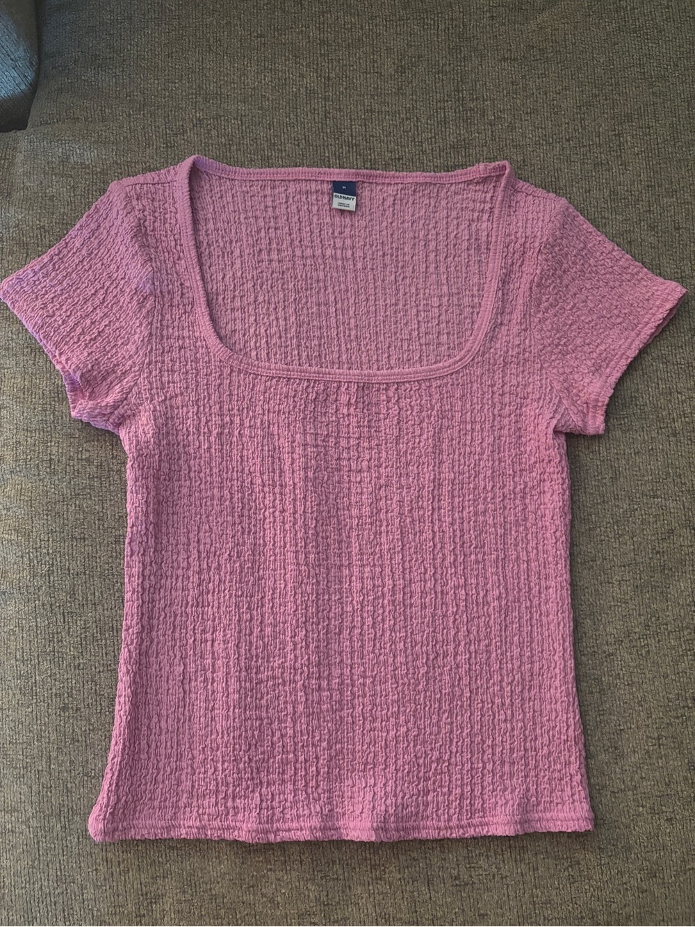 Old Navy Women’s Pink Textured Scoop Neck Top